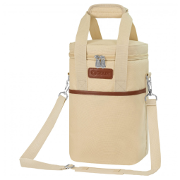Bolsa Térmica Para Transporte de Vinhos OPUX até 4 Garrafas, Bege