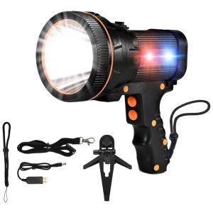 Diskap Lanterna LED Portátil Recarregável 7800LM, IPX4 á Prova dÁgua, 10H, Preta