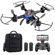 F181W Drone para Adultos e Crianças com Câmera HD Controle de Voz e Gestos, 2 Baterias, HOLY STONE, Preto