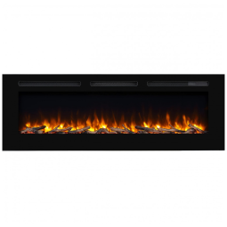 Lareira Elétrica de Embutir A50x152L, com Controle Remoto, 1500W, 110v, PURAFLAME EF174B, Preto