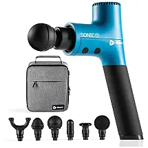 Massageador Pistola Elétrico Profissional Sem Fio 6 Acessórios, LIFEPRO 320, Azul