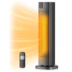 Aquecedor de Torre Cerâmica com Modo ECO, Temporizador 12H, Controle Remoto e Proteção de Segurança, 110V 1500W, PELONIS, Preto