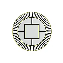 Prato para Aperitivo de 22 cm com Formato Redondo e Material de Porcelana, Villeroy Boch, Branco, Preto e Dourado