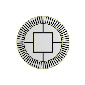 Prato para Aperitivo de 22 cm com Formato Redondo e Material de Porcelana, Villeroy Boch, Branco, Preto e Dourado