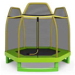 Trampolim DIÁRIO para crianças, trampolins recreativos de 7 pés, trampolim com compartimento de segurança de rede, mini trampolim interno