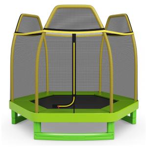 Trampolim DIÁRIO para crianças, trampolins recreativos de 7 pés, trampolim com compartimento de segurança de rede, mini trampolim interno