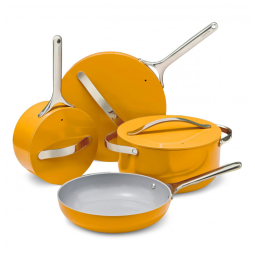 Conjunto de Panelas Antiaderente Revestida de Cerâmica, 12 Peças, CARAWAY Marigold, Amarelo