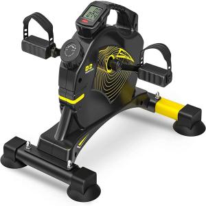 VANGONA Mini Bicicleta Ergométrica Elétrica Ideal Para Idosos e Treino de Braço/Perna com Tela LCD, Amarela.