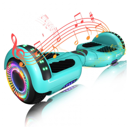 Hoverboard SISIGAD Verde 6,5" com Bluetooth, Luzes LED e Certificação UL2272 – Até 13,7 km/h, Autonomia de 12,8 km