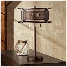 Luminária de Mesa Vintage em Metal, FRANKLIN IRON WORKS 44V89, Marrom