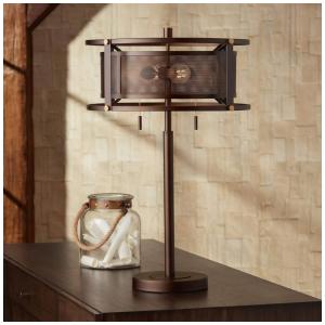 Luminária de Mesa Vintage em Metal, FRANKLIN IRON WORKS 44V89, Marrom