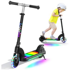 Patinete Elétrico para Crianças de 6 a 15 anos com Display de LED, Peso Max 70kg, ANHAO, Preto