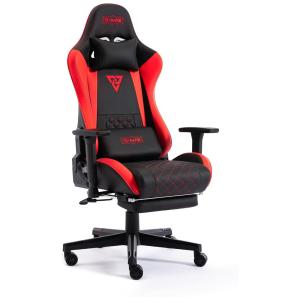 Cadeira Gamer Ergonômica Reclinável e Giratória com Apoio 3D Lombar e Cabeça, SMAX, Preto