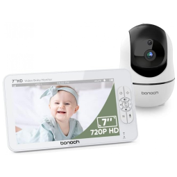 Babá Eletrônica com Câmera Áudio Vídeo HD 720p 8 Canções de Ninar bonoch Branca