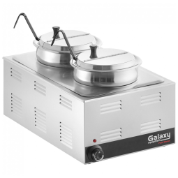 Aquecedor de Alimentos Bancada Galaxy 30,5 cm x 50,8 cm 2 Compartimentos com Placa Adaptadora 120V