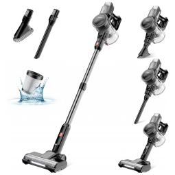 Aspirador de Pó Multifuncional sem Fio com Acessórios, 110V, Powools, Cinza