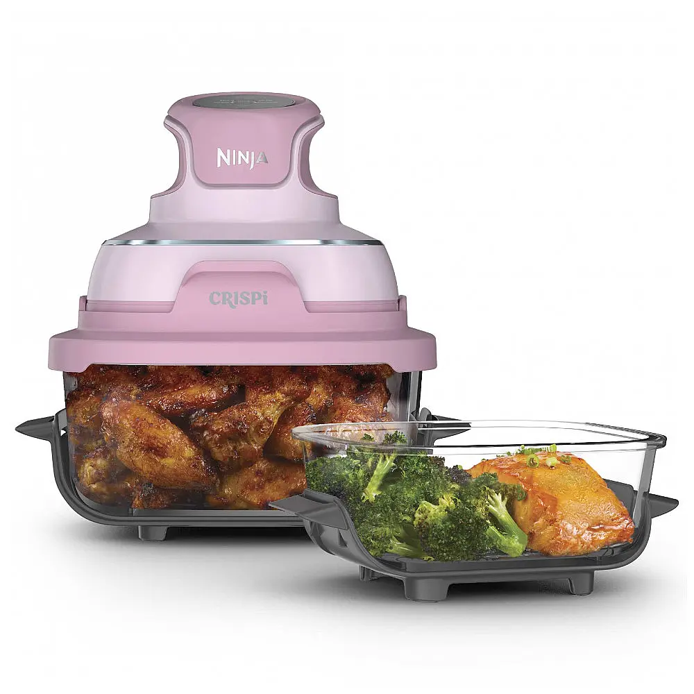 Fritadeira a Ar Ninja Crispi FN101PK1 Vidro Portátil 4-em-1 4 Litros Flor de Cerejeira 110V