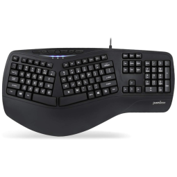 Teclado Ergonômico Dividido Sem Fio Recarregável Reduz a Tensão das Mãos com Luz LED, PERIXX 11350, Preto