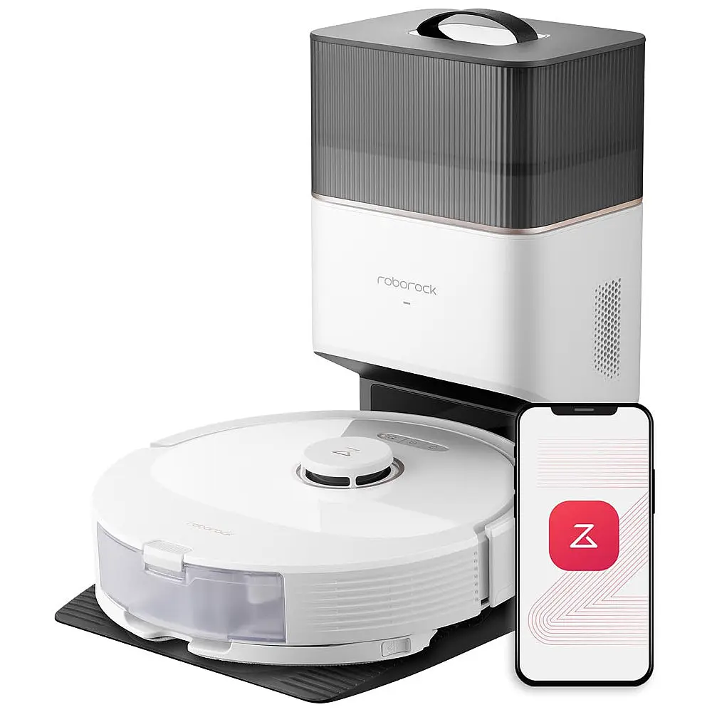 Aspirador Robô e Esfregão com Auto Esvaziamento, Mapeamento Inteligente e Sucção Forte de 5500Pa, 110V, Roborock Q8 Max, Branco