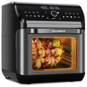Sincreativa Fritadeira Elétrica Air Fryer 10L, com Painel de Controle Digital, 110V, Preto