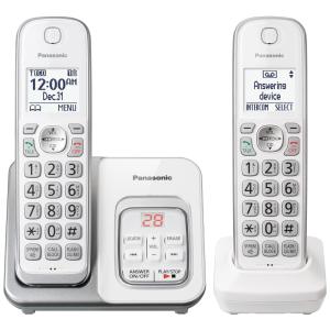 Telefone sem Fio com Secretária Eletrônica e Bloqueio de Chamada, 2 Unidades, PANASONIC KX TGD632W, Branco