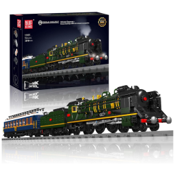 Kit de Construção Trem Iluminado Locomotiva a Vapor com Trilhos, Luz LED e 3898 Peças para Crianças e Adultos