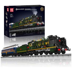 Kit de Construção Trem Iluminado Locomotiva a Vapor com Trilhos, Luz LED e 3898 Peças para Crianças e Adultos
