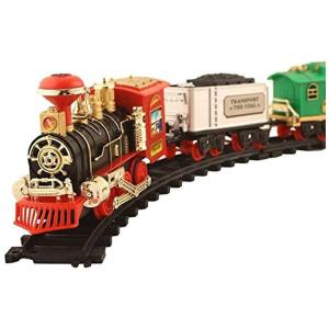 Baby Home Conjunto de Trem Trenzinho Elétrico 2 Árvores e 10 Trilhos, Vermelho