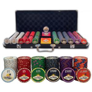 Maleta de Poker em Alumínio com 500 Fichas 10g de Cerâmica Numeradas para Texas Holdem, Géneric, Preta