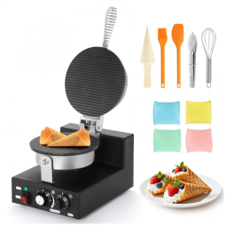 Dyna-Living Máquina Profissional de Casquinha de Sorvete 1200W com Revestimento Antiaderente e Controle Preciso para Sorvetes e Rolos