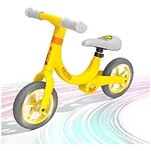 Bicicleta sem Pedal com Design de Iluminação, Push Bike e Assento Ajustável para Crianças de 2 a 5 Anos, Luddy, Amarelo