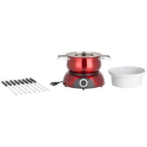 Panela de Fondue Elétrica 2.5L com 6 Garfos Aço Inoxidável, 1500W, 110v, TRUDEAU 0829192, Vermelho