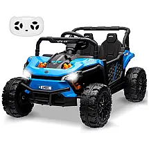 Carro Elétrico Infantil, Jeep UTV com Controle Remoto, Armazenamento de Brinquedos, Suspensão de Mola e Faróis de LED, 12V, GarveeLife, Azul