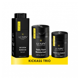 Kit Skincare de Cuidados com a Pele para Homens com Hidratante, Antirrugas e para Olhos, LUMIN, Preto