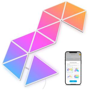 Painel Triangular LED RGBIC com Controle por APP Inteligente Wi Fi, 10 Paineis, GOVEE H6067, Azul