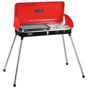 OVASTLKUY Churrasqueira, Fogão a Gás Portátil c, 2 Queimadores