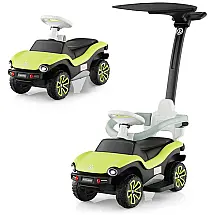 Carrinho de Passeio Infantil 3 em 1 com Alça Ajustável e Grades de Proteção para Crianças de 1 a 3 Anos, INFANS Volkswagen, Verde