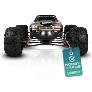 Off Road Controle Remoto Sem Fio até 76mts 110 Escala 48 km por hora, Velocidade Tração 4x4, LÆGENDARY, Preto