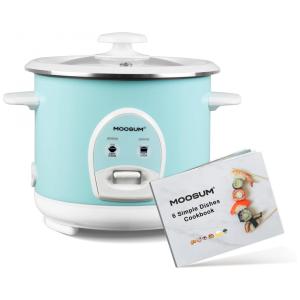 Panela de Arroz Elétrica 0,6 Litros em Aço Inoxidável com Cesto Antiaderente, 110V, MOOSUM, Verde