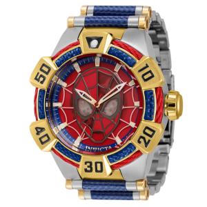 1 EDIO LIMITADA - Relgio Masculino Marvel Spiderman Automtico - 52mm. Ao. Azul. Ouro 41020-N1