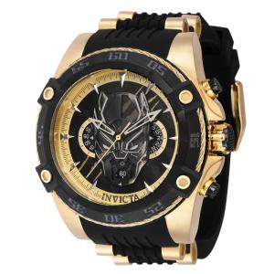 1 EDIO LIMITADA - Relgio Masculino Marvel Black Panther - 52mm. Ouro. Preto 41230-N1