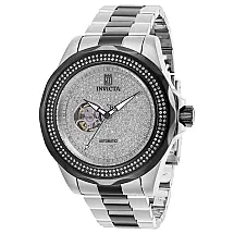 Relógio Masculino Automático Jason Taylor 2.02 quilates com Diamante, Invicta 30190 N1, Prata e Preto Edição Limitada