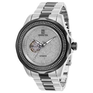 Relógio Masculino Automático Jason Taylor 2.02 quilates com Diamante, Invicta 30190 N1, Prata e Preto Edição Limitada