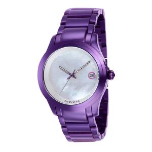 1 EDIO LIMITADA - Relgio feminino Pro 0,06 quilates diamante automtico com mostrador em madreprola - 38 mm. Roxo