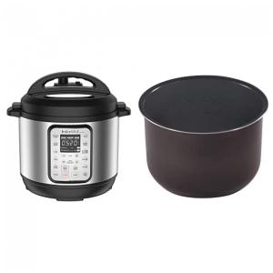 Panela de Pressão Elétrica 3 Litros 9 em 1 com Panela Interna Extra, Instant Pot Duo, 110V, Prata