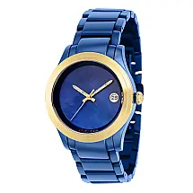 1 EDIO LIMITADA - Relgio feminino Pro 0,06 quilates diamante automtico com mostrador em madreprola - 38 mm. Azul