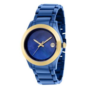 1 EDIO LIMITADA - Relgio feminino Pro 0,06 quilates diamante automtico com mostrador em madreprola - 38 mm. Azul