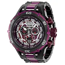 1 EDIÇÃO LIMITADA Invicta Reserve SHAQ 0,2 Carat Diamond Relógio Masculino 54mm, Aço, Preto, Borgonha 37733 N1