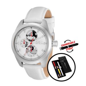 1 EDIO LIMITADA - Relgio feminino Disney Limited Edition Mickey Mouse - 38 mm. Branco com ala intercambivel