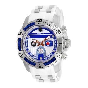 1 EDIÇÃO LIMITADA Invicta Star Wars R2 D2 Relógio Masculino 51mm, Aço, Branco 26184 N1